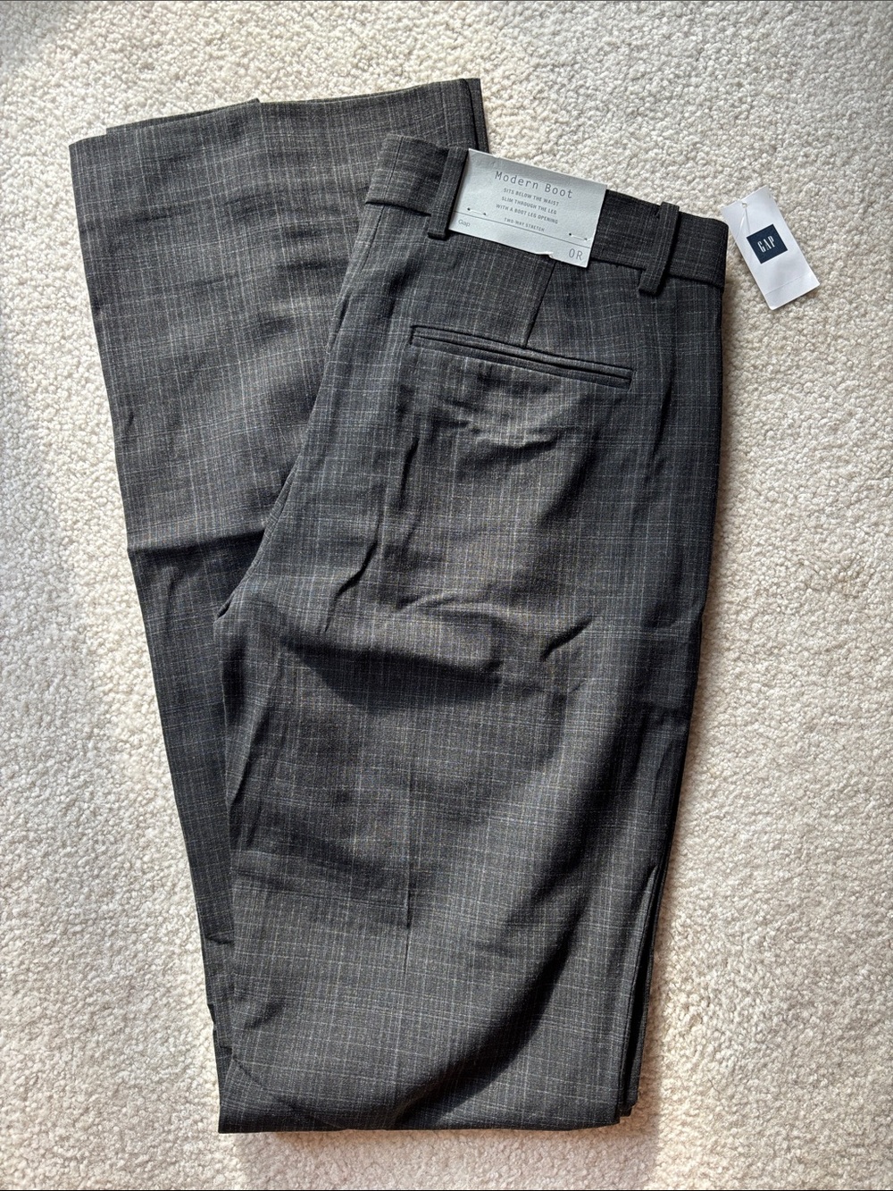 Gap Modern Boot Grey Plaid Dress Pants 0R